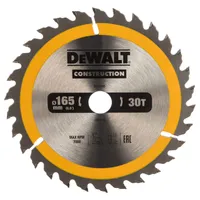 Диск пильный по дереву DeWALT "CONSTRUCTION" Т30 165х20мм DT1935-QZ