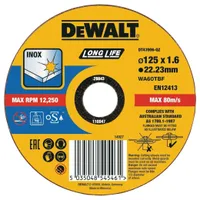 Диск отрезной по стали DeWALT LONG LIFE WA60TBF 125х1.6х22.23мм DT43906-QZ